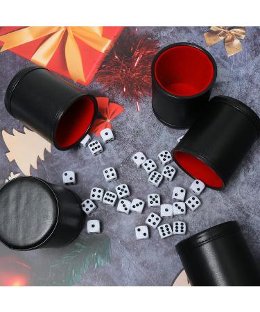 Red Leatherette Dice Cup Set with 6 Dot Dices - Ideal for Yahtzee & Farkle Games - 5 Pack - Buy Online on GoSupps.com