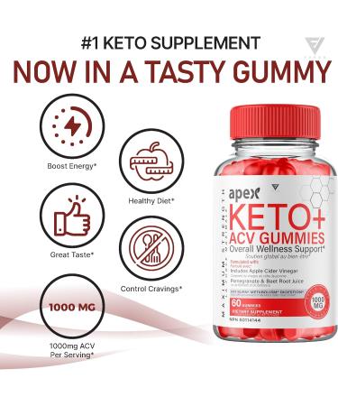 Apex Keto ACV Gummies Apex Apple Cider Vinegar Canada Keto Health Lifestyle Support Supplement Gummy Suppl ment de Style de Vie Sain C tog ne au Vinaigre de Cidre de Pomme Apex (60 Gummies) - Buy Online on GoSupps.com