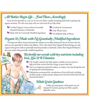 Earth's Best Organic Whole Grain Multi-Grain Cereal 8 oz - Healthy Baby Breakfast - Buy Online on GoSupps.com