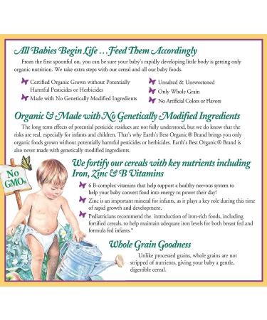 Earth's Best Organic Infant Cereal - Whole Multi-Grain 8 Oz - Buy Online on GoSupps.com