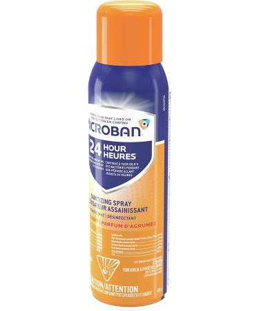 Microban 24 Hour Disinfectant Citrus Scent Spray 15 fl oz - Fast Acting Sanitizing Formula - Buy Online on GoSupps.com