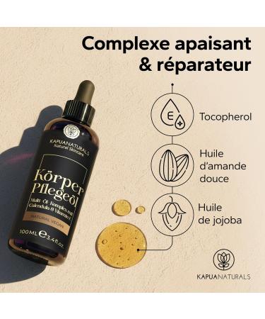  Kapua Naturals Organic hydrolipidic body oil Hyaluronic acid & calendula body oil For firm healthy skin Stretch marks and cellulite Scar care & massage oil - Buy Online on GoSupps.com