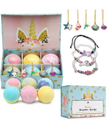 Mist Tree London Unicorn Surprise Jewellery Treasure Bath Bomb Gift Set 6X Large Unicorn Bath Bombs Safe for Kids Birthday Christmas Gifts for Girls in Stunning Gift Box UK Brand - Buy Online on GoSupps.com