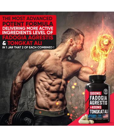 Fadogia Agrestis & Tongkat Ali Supplement 1400mg - Enhance Muscle Growth Strength & Performance - 120 Non-GMO Caps Made in USA - Buy Online on GoSupps.com