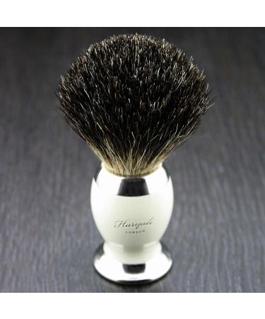 Men's Badger Synthetic Hair Shaving Brush - Black & Metal Base in Designer Box | Perfect Gift for Gentlemen - Buy Online on GoSupps.com