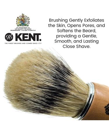 Kent VS70 Natural Badger Bristle Shaving Brush - Luxury Beechwood for Men | Perfect Lather for Safety Razors & Shaving Cream | Premium Quality Since 1777 - Buy Online on GoSupps.com