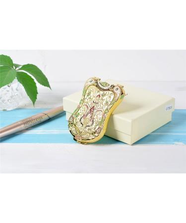 Jinvun Antique-Like Compact Mirror: Durable Travel Makeup Mirror - Shield Shape, Magnification, & Clear Reflection - Vintage Design - Unique Jewellery Gift - Gold02 - Buy Online on GoSupps.com