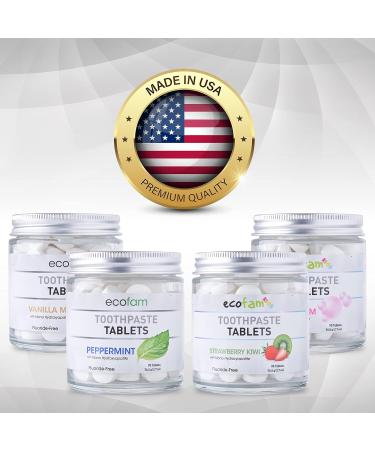 Toothpaste Tablets Strawberry Kiwi | Fluoride-Free Chewable Nano Hydroxyapatite | Fresh Breath | 90 Count - Buy Online on GoSupps.com