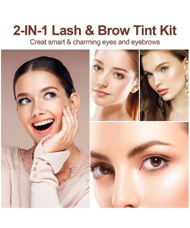 Duoffanny 2-In-1 Tint Kit - Professional Eyelash & Eyebrow Dye for Salon & Home Use - 6 Weeks Lasting Color - 7ml (Brown) - Buy Online on GoSupps.com