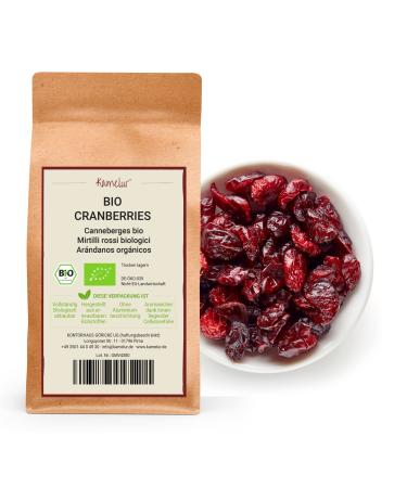 Kamelur Organic Dried Cranberry Aromatic No Added Sugar and No Sulphide Natural Sweetness of Apple Juice From Certified Organic Farming 1 kg (Pack of 1)