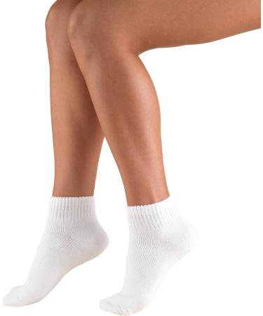 Truform Medical Compression Socks for Men & Women - 8-15 mmHg Ankle Length Low Cut White Medium | International Shipping Available - Buy Online on GoSupps.com