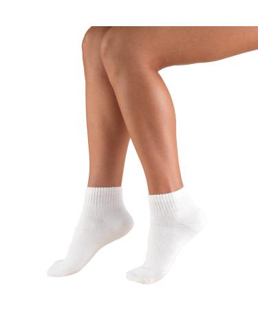 Truform Medical Compression Socks for Men and Women 8-15 mmHg Ankle Length Low Cut White Medium