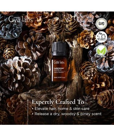 Gya Labs Cedarwood Essential Oil (10ml x 2) - Woody & Soothing Cedarwood 5 ml (Pack of 2) - Buy Online on GoSupps.com