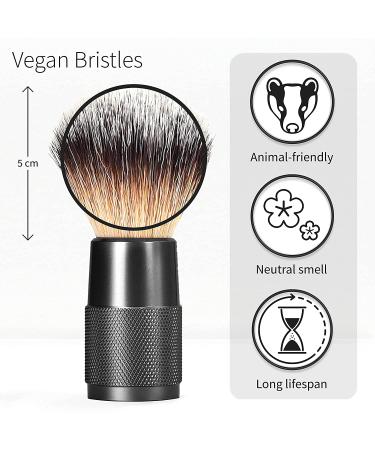 Bambaw Synthetic Shaving Brush Black | Best Ingrown Hair Treatment | Metal Handle - Buy Online on GoSupps.com