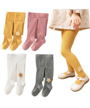 Silkglory Tights for Girls 2 Pcs Girls Leggings Baby Toddler Girls' Tights Newborn Pantyhose for Girls 2-9 Years White/Grey/Pink/Ginger 2-3 Years Pink/Ginger - Buy Online on GoSupps.com