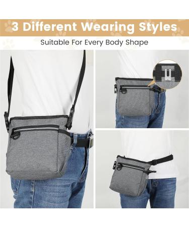 IDOGCHEW Dog Treat Pouch with Built-In Poop Bag Dispenser - Large Training Bag with Adjustable Belt - Multi Pocket Design for Treats and Toys - Buy Online on GoSupps.com