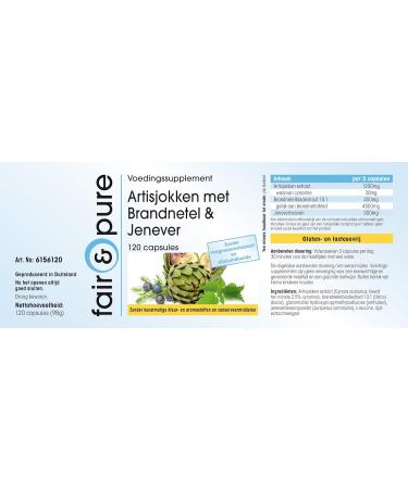 Fair & Pure Artichoke Extract with Stinging Nettle & Juniper Berry - Vegan - 120 Capsules - Buy Online on GoSupps.com