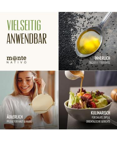  Monte Nativo Monte Nativo Black Cumin Oil (2 x 500ml) - Black Nigella Oil Unfiltered - Black Cumin Oil - Black Cumin Oil - Pure Natural - - Buy Online on GoSupps.com