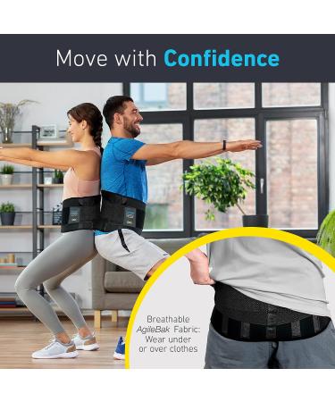 Clever Yellow Back Brace for Lower Back Pain Relief - Medical-Grade Lumbar Support Belt for Women & Men, Black XL (Waist Size 40-47) - Buy Online on GoSupps.com