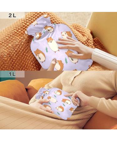 Jumbear Cute Hamster Heat Bottles with Velvet Cover | 2L Warm & Cold Therapy Bags for Pain Relief | Perfect for Kids & Adults - Buy Online on GoSupps.com