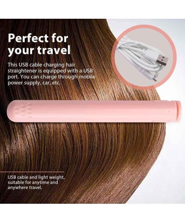 USB Mini Portable Hair Straightener - Dual-Use Curling Iron for Students - Stylish Pink - Buy Online on GoSupps.com
