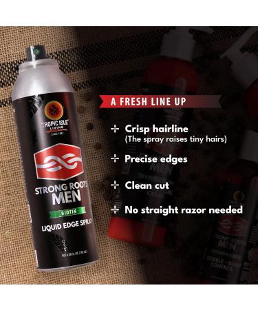 Strong Roots Men Liquid Edge Spray 6.08 fl.oz./ 180ml - Gives a Sharp & Crisp Hairline Precison Cuts Perfect for Line up Gives Barber Result Quality Protect Hair with Biotin Infused Formula - Buy Online on GoSupps.com
