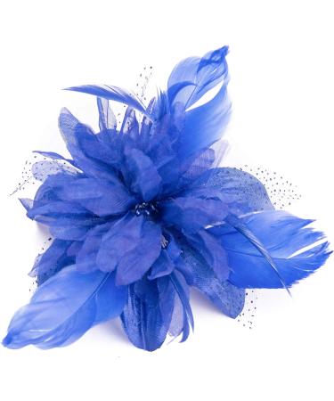 Royal Blue Feather Comb Fascinator for Women - Perfect for Wedding, Ascot Races & Christening - Buy Online on GoSupps.com