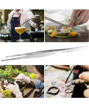 Extra Long Stainless Steel Tweezers 30cm - Precision Toothed Tip for Aquascaping Gardening Cooking & Industrial Use - Buy Online on GoSupps.com