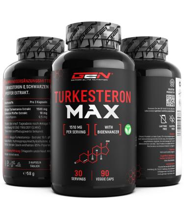 Turkesterone Max - 90 capsules - Extra high dose with 1510 mg per daily portion - With bioenhancer - Without unwanted additives - Vegan - Buy Online on GoSupps.com