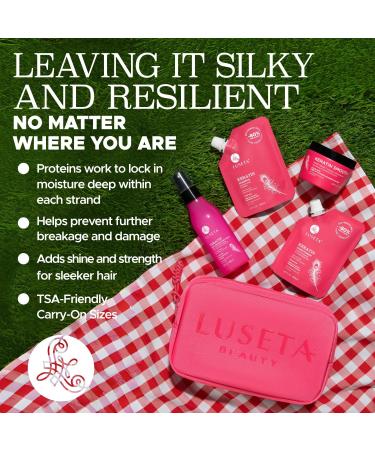 Luseta Keratin Jet-Set Hair Smooth Kit - Travel Shampoo & Conditioner for Dry Damaged Color-Treated Hair | Moisturizing Smoothing and Breakage-Reducing | Travel Size - Buy Online on GoSupps.com