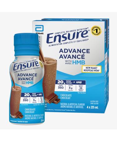 Ensure Advance Meal Replacement Shakes Protein Shakes With 20 g Of Protein To Help Build Muscle Chocolate 4 x 235-mL Bottles