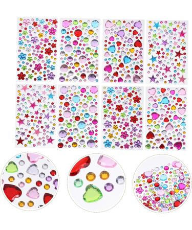 SEWACC 8 Sheets Acrylic Sticker Face Gems & Nail Jewelry - Rhinestones for Makeup & Festival Fun - Buy Online on GoSupps.com