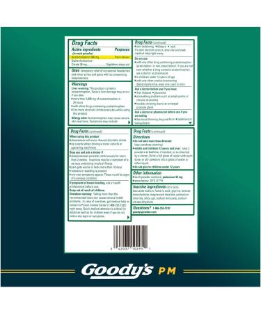Goody's PM Nighttime Powder Dissolve Packs for Pain & Sleeplessness - 16 Individual Packets | 16 Count - Buy Online on GoSupps.com