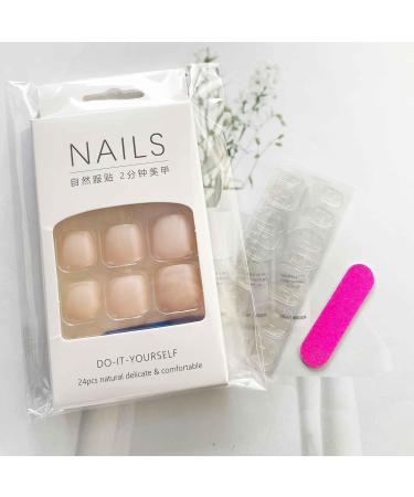 SINLOV Square Fake Toenails Nude Pink Print on False Toe Nails Short Full Cover False Artificial Toenails Nails for Women and Girls - Buy Online on GoSupps.com