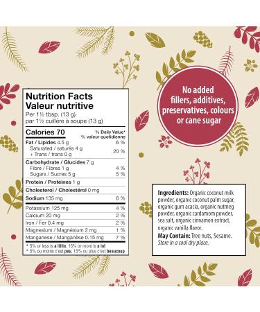 Organic Traditions Holiday Spice Instant Latte Limited Edition Seasonal Flavour Superfood Caffeine Free Dairy Free Drink Mix for Hot and Iced Latte Drink 150g/5.3oz Bag - Buy Online on GoSupps.com