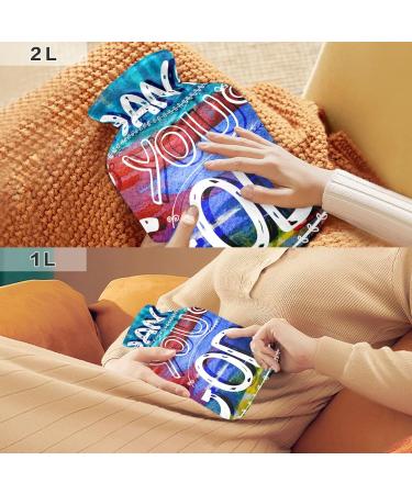 Thank You God Hot Water Bottle with Cover - 1L BPA Free Small Hot Water Bag for Pain Relief Headaches Neck & Shoulders - Ideal for International Shipping - Buy Online on GoSupps.com