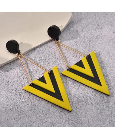 Feyley Triangular Seam Earrings | Minimalist Acrylic Geometric Dangling Jewelry for Women & Girls - White - Buy Online on GoSupps.com