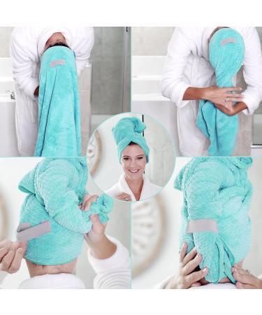 Extra Large Microfiber Hair Towel - Super Absorbent & Quick Drying for Curly Hair - Ideal for Women & Children - Pink & Green Options - Buy Online on GoSupps.com