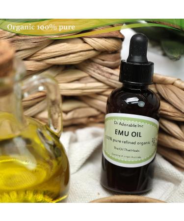 Dr Adorable 2 oz Australian Emu Oil - 100% Pure Natural & Organic | Triple Refined for Superior Quality - Buy Online on GoSupps.com