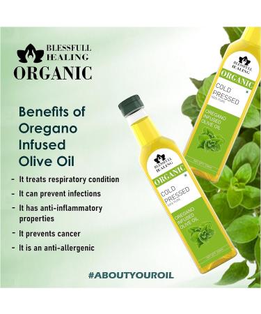 Blessfull Healing Cold Pressed Oregano Infused Oil for Healthy Cooking Skin Glow 250 ml / 8.45 fl oz Pack of 1 - Buy Online on GoSupps.com