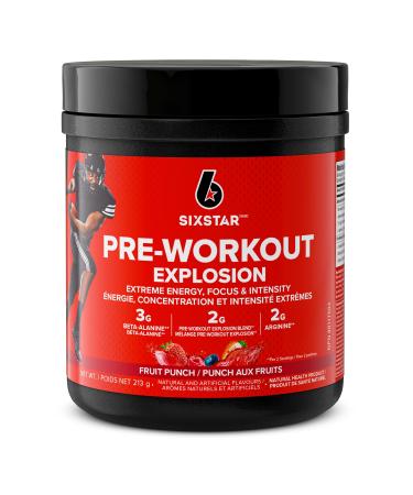 Six Star Pre Workout Six Star Preworkout Explosion Pre Workout Powder for Men & Women with Creatine Monohydrate & Beta Alanine for Energy Focus and Intensity Energy Powder Fruit Punch (30 Servings) Fruit Punch 30 Servings (Pack of 1)