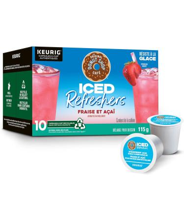 The Original Donut Shop Iced Refreshers Strawberry Acai K-Cup Pods 10 Count Strawberry Acai 10 count (Pack of 1) - Buy Online on GoSupps.com