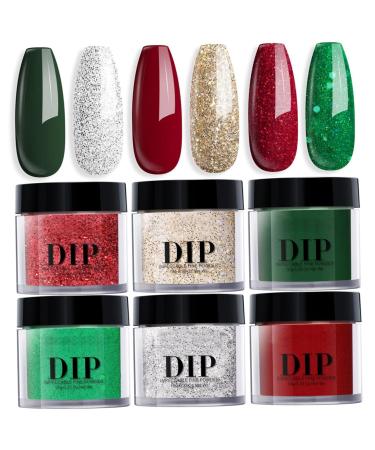 Kit de poudre de trempage pour ongles 6 couleurs Style no l s chage rapide longue dur e Application facile pour Salon bricolage pour d butants