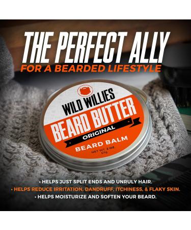 Wild Willies Beard Butter Leave-In Conditioner - Organic Beard Balm for Fast Growth & Softening - 2 Oz Pack of 2 - Bourbon Cedar - Buy Online on GoSupps.com