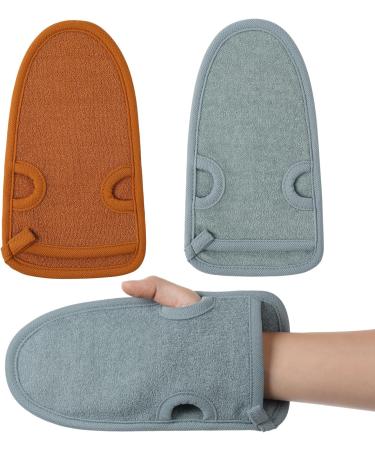URAQT Exfoliating Gloves 2 Pcs Deep Pore Cleansing Exfoliating Glove Dual-Sided Deep Clean Exfoliation Scrubbing Mitt Body Scrub Glove Bath SPA Exfoliating Mitts for Women and Men Dead Skin Remove 2 Pcs-Upgraded Bamboo Fiber - Buy Online on GoSupps.com