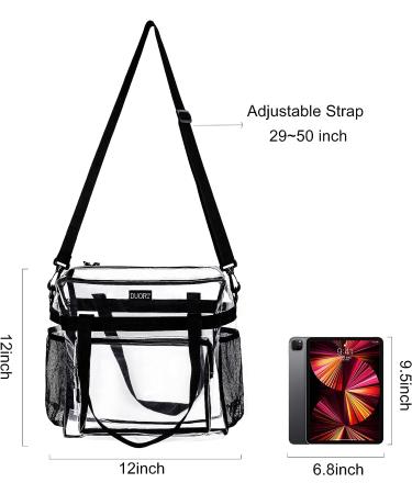 DUORT Clear Stadium Approved Crossbody Bag with Inside Pocket - White - Buy Online on GoSupps.com