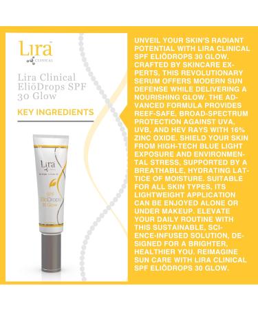 Lira Clinical Eli Drops SPF 30 - Zinc Oxide Sunscreen for Face | Broad Spectrum & Reef Safe | 1 fl oz - All Skin Types - Buy Online on GoSupps.com