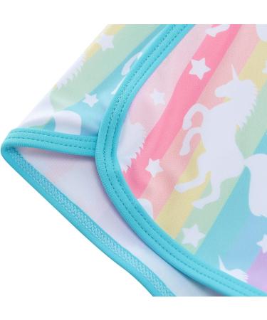 Girls Long Sleeve Two Piece Swimsuit - UPF 50+ Protection - Blue Unicorn - Ages 3-4 to 10 Years - Buy Online on GoSupps.com