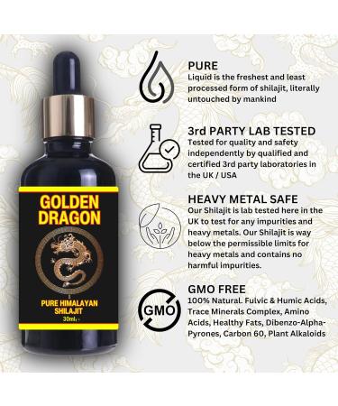 Buy Shakra Health Golden Dragon 30ml Shilajit Liquid Drops | Pure Ayurvedic Mineral Resin Tincture - Potent Health Benefits International Shipping - Buy Online on GoSupps.com