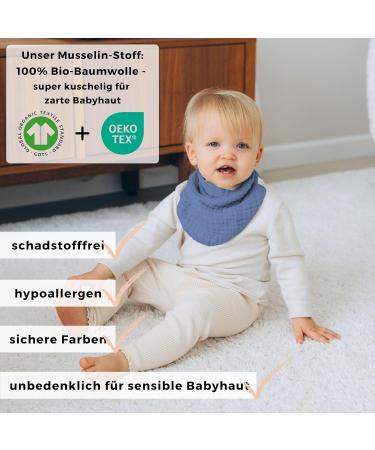Flora Furora Musselin Neckuch Set for Baby Girls & Boys | Organic Cotton GOTS + OEKO-TEX | 4-Piece Troop Scarf for All Seasons | Softly Absorbent for Beach Days | Libbon Baby Newborn to 4 Years - Buy Online on GoSupps.com